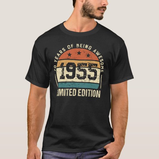 Retro 1955 70e verjaardag cadeau idee t-shirt (Voorkant)