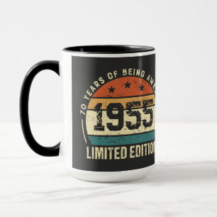 Retro 1955 70e verjaardag jubileum mok
