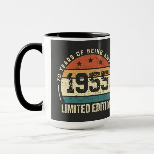 Retro 1955 70e verjaardag jubileum mok (Links)