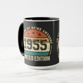 Retro 1955 70e verjaardag jubileum mok (Voorkant links)