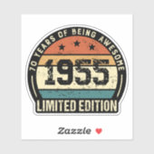 Retro 1955 70e verjaardag jubileum sticker (Vel)