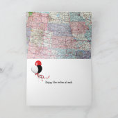 Retro 1955 Chevy-auto op de routekaart Kaart (Binnen)