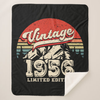 Retro 1956 Birthday Gift Vintage 70th Bday Sherpa Deken