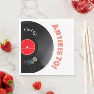Retro 1956 Tafeldoek 70e Verjaardag Retro Streep Servet