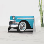 Retro 1956 Turquoise auto voor een verjaardag Kaart (Voorkant)