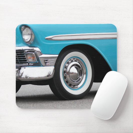 Retro 1956 Turquoise Car Muismat (Met muis)