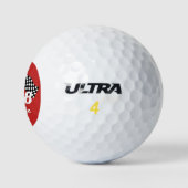 Retro 1958 Classic Zwart & Wit Geruite Race Vlag Golfballen (Logo)