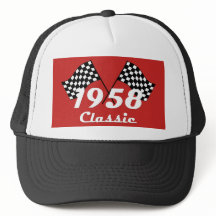 Retro 1958 Klassieke Zwarte Witte Geruite Race Vla