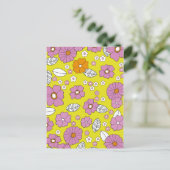 Retro 1960 Bloemen Briefkaart (Staand voorkant)