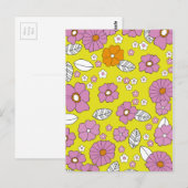 Retro 1960 Bloemen Briefkaart (Voorkant / Achterkant)