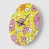 Retro 1960 Bloemen Grote Klok (Hoek)
