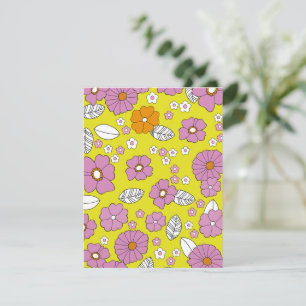 Retro 1960 Bloemen Kaart