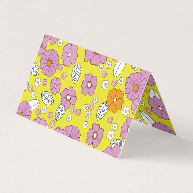 Retro 1960 Bloemen Kaart (Voorkant)