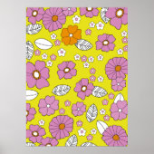 Retro 1960 Flowers Poster (Voorkant)