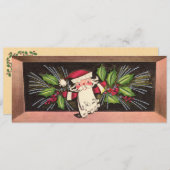 Retro 1960-kerstkaart voor kerstmis feestdagenkaart (Voorkant / Achterkant)