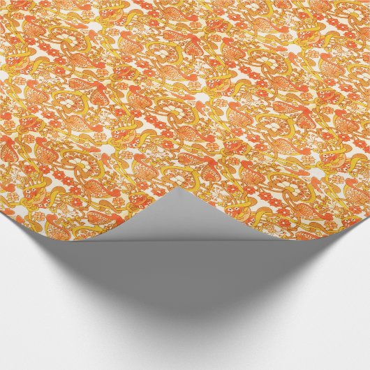  Retro 1960 Tangerine Cadeaupapier (Hoek)