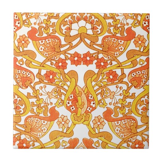  Retro 1960 Tangerine Tegeltje (Voorkant)