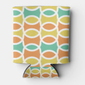 Retro 1960s Circles Ovalen Oranje Blauwgroen Gold Blikjeskoeler (Voorkant)