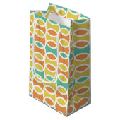 Retro 1960s Circles Ovalen Oranje Blauwgroen Gold Klein Cadeauzakje (Voorkant Gekanteld)