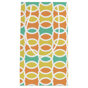 Retro 1960s Circles Ovalen Oranje Blauwgroen Gold Klein Cadeauzakje