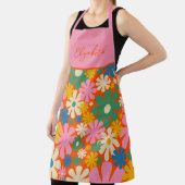 Retro 1960s Colorful Floral Pattern  Schort (Insitu)