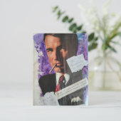 Retro 1960s era smoker man heath danger collage briefkaart (Staand voorkant)