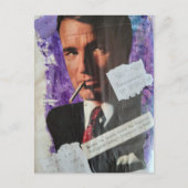 Retro 1960s era smoker man heath danger collage briefkaart (Voorkant)