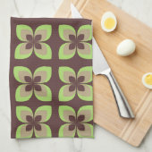 Retro 1960's  Floral | Sage Green Theedoek (Quarter Fold)