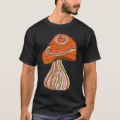 Retro 1960s Hippy Style Distressed Mushroom Graphi T-shirt (Voorkant)