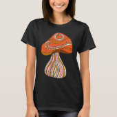 Retro 1960s Hippy Style Distressed Mushroom Graphi T-shirt (Voorkant)