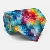Retro 1960s Kleurrijke Stropdas-Dye Pattern Stropd Stropdas (Opgerold)