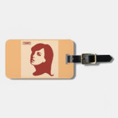 Retro 1960s minimalistische vrouw illustratie kuns bagagelabel (Voorkant horizontaal)