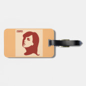 Retro 1960s minimalistische vrouw illustratie kuns bagagelabel (Achterkant horizontaal)