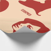 Retro 1960s minimalistische vrouw illustratie kuns cadeaupapier