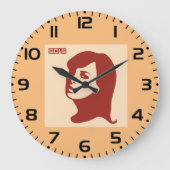 Retro 1960s minimalistische vrouw illustratie kuns grote klok (Voorkant)