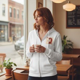 Retro 1960s minimalistische vrouw illustratie kuns hoodie