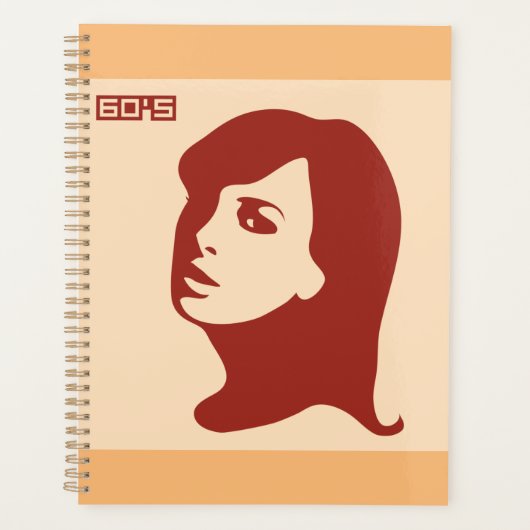 Retro 1960s minimalistische vrouw illustratie kuns planner (Voorkant)