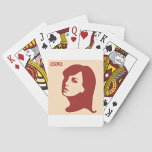 Retro 1960s minimalistische vrouw illustratie kuns pokerkaarten