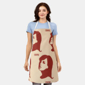 Retro 1960s minimalistische vrouw illustratie kuns schort (Gedragen)