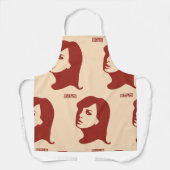 Retro 1960s minimalistische vrouw illustratie kuns schort (Voorkant)