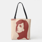 Retro 1960s minimalistische vrouw illustratie kuns tote bag (Achterkant)