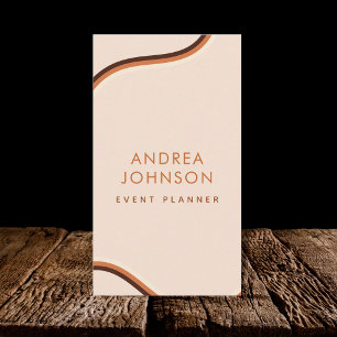 Retro 1960s Rainbow Stripes Cream Terracotta Visitekaartje