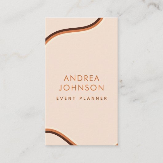 Retro 1960s Rainbow Stripes Cream Terracotta Visitekaartje (Voorkant)