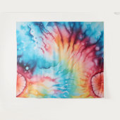 Retro 1960s Rainbow Tie Dye Style Tapestry Wandkleed (Voorkant (horizontaal))