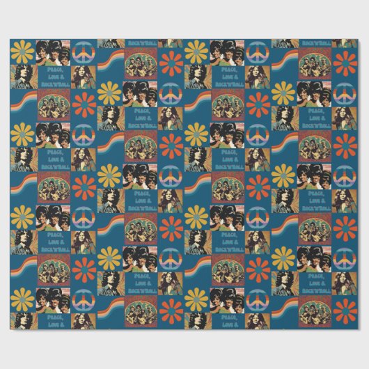 Retro 1960's Rockstar Poster Cadeaupapier (Vlak)