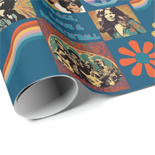 Retro 1960's Rockstar Poster Cadeaupapier (Rol Hoek)