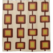 Retro 1960s Rond vierkant Geel Sinaasappel Douchegordijn (Voorkant)