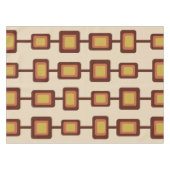 Retro 1960s Rond vierkant Geel Sinaasappel Tafelkleed (Voorkant (Horizontaal))