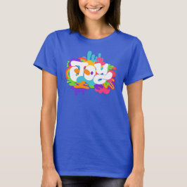 Retro 1960s stijl Joy Graffiti T-shirt