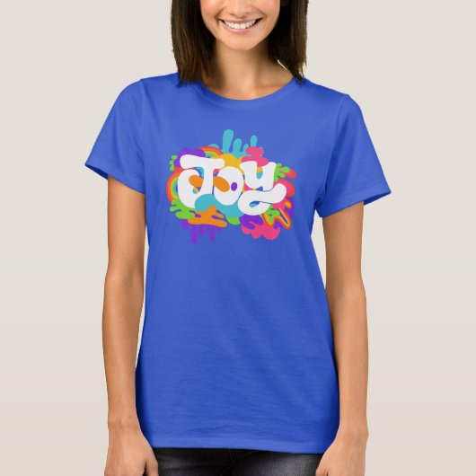 Retro 1960s stijl Joy Graffiti T-shirt (Voorkant)
